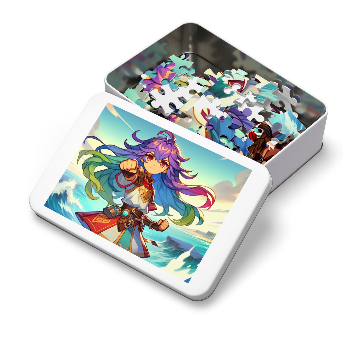 Gamer Girl Adventure-Themed Jigsaw Puzzle with Tin - Colorful Hero Design