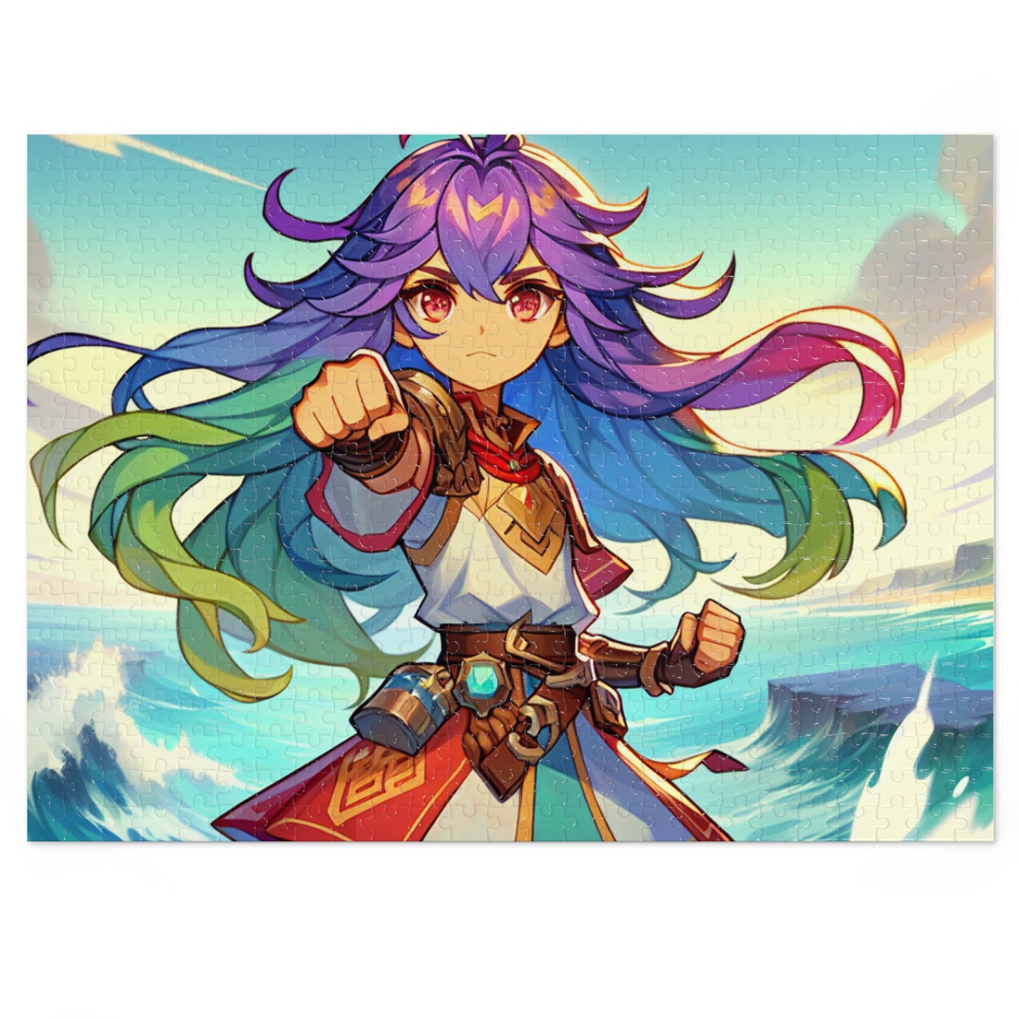 Gamer Girl Adventure-Themed Jigsaw Puzzle with Tin - Colorful Hero Design