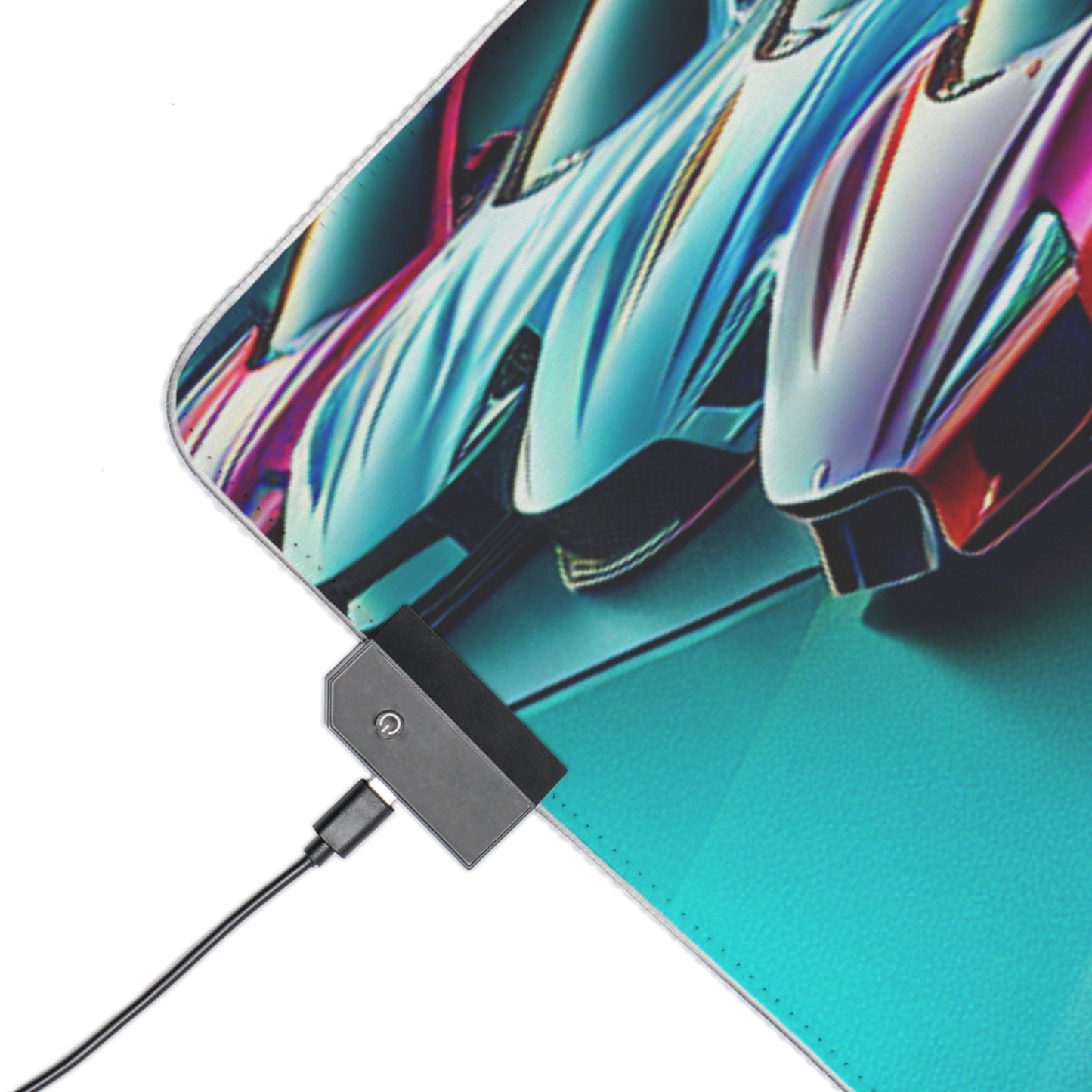 LED Racing Cars Gaming Mouse Pad - Illuminated Desk Accessory for Gamers