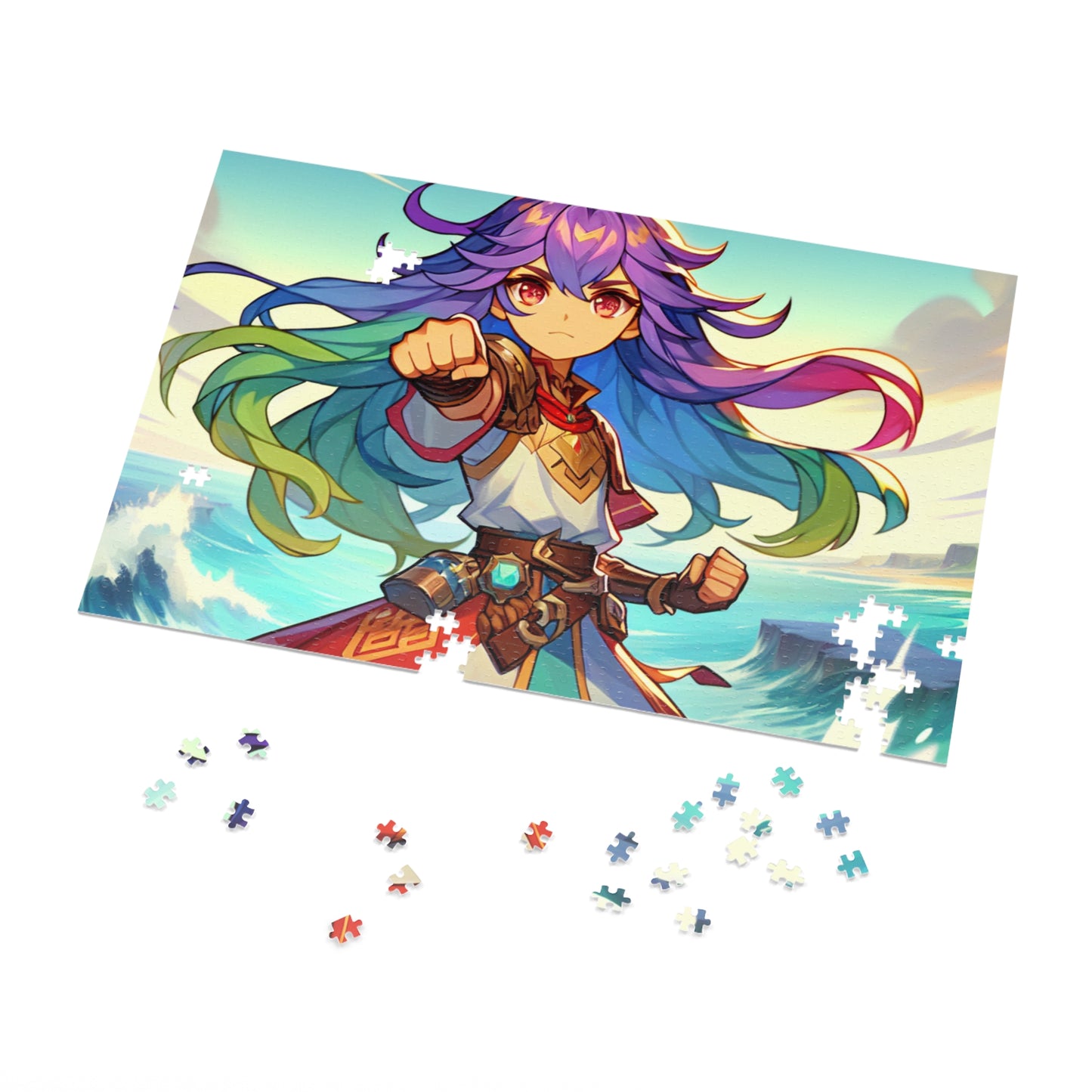 Gamer Girl Adventure-Themed Jigsaw Puzzle with Tin - Colorful Hero Design