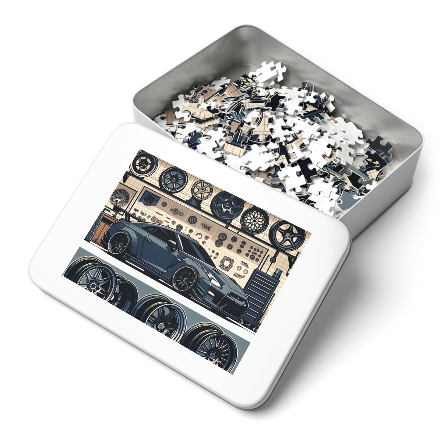 Automotive Enthusiast Jigsaw Puzzle with Tin - Perfect Gift for Car Lovers