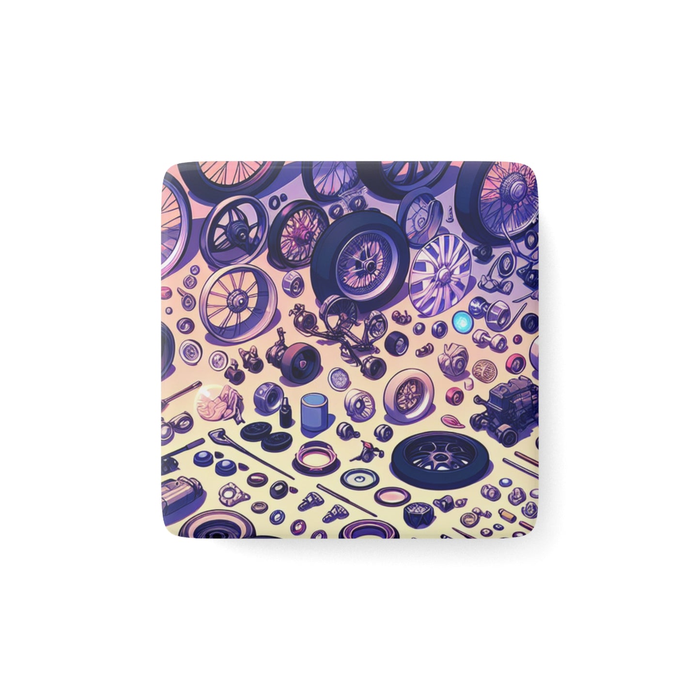 Automotive Parts Porcelain Magnet - Vibrant Collection for Car Enthusiasts