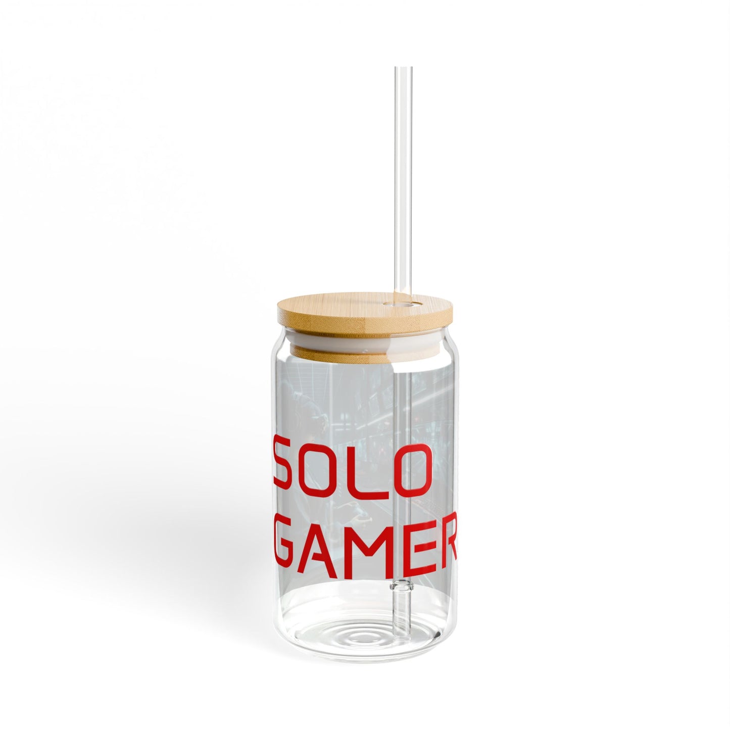 16oz Solo Gamer Sipper Glass with Bamboo Lid - Perfect for Gamers and Tech Enthusiasts