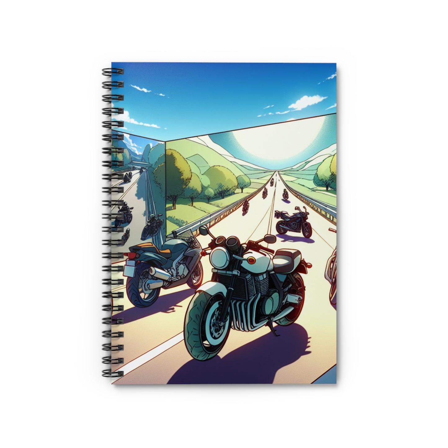Motorcycle Adventure Spiral Notebook - Ruled Line