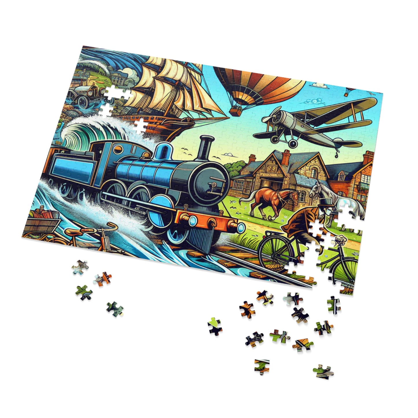 Vintage Train Adventure Jigsaw Puzzle with Collector's Tin
