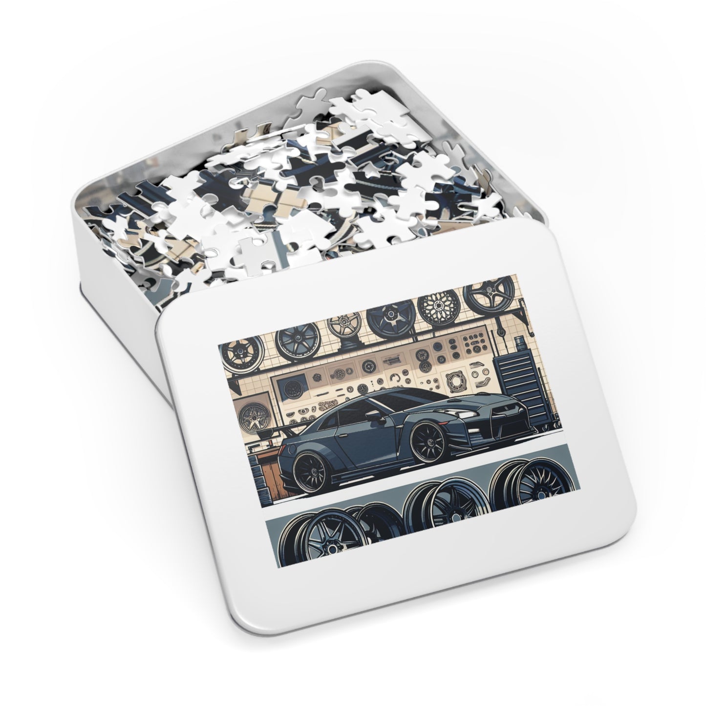 Automotive Enthusiast Jigsaw Puzzle with Tin - Perfect Gift for Car Lovers