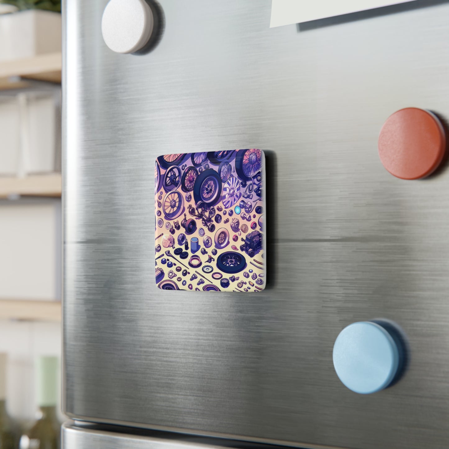Automotive Parts Porcelain Magnet - Vibrant Collection for Car Enthusiasts