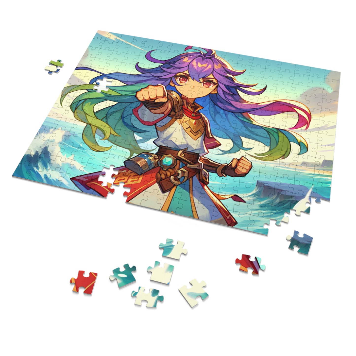 Gamer Girl Adventure-Themed Jigsaw Puzzle with Tin - Colorful Hero Design