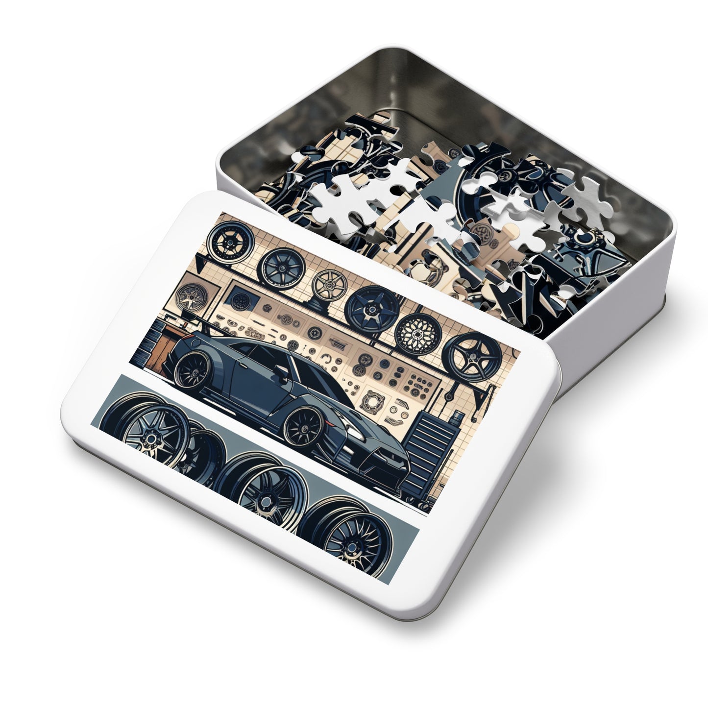 Automotive Enthusiast Jigsaw Puzzle with Tin - Perfect Gift for Car Lovers