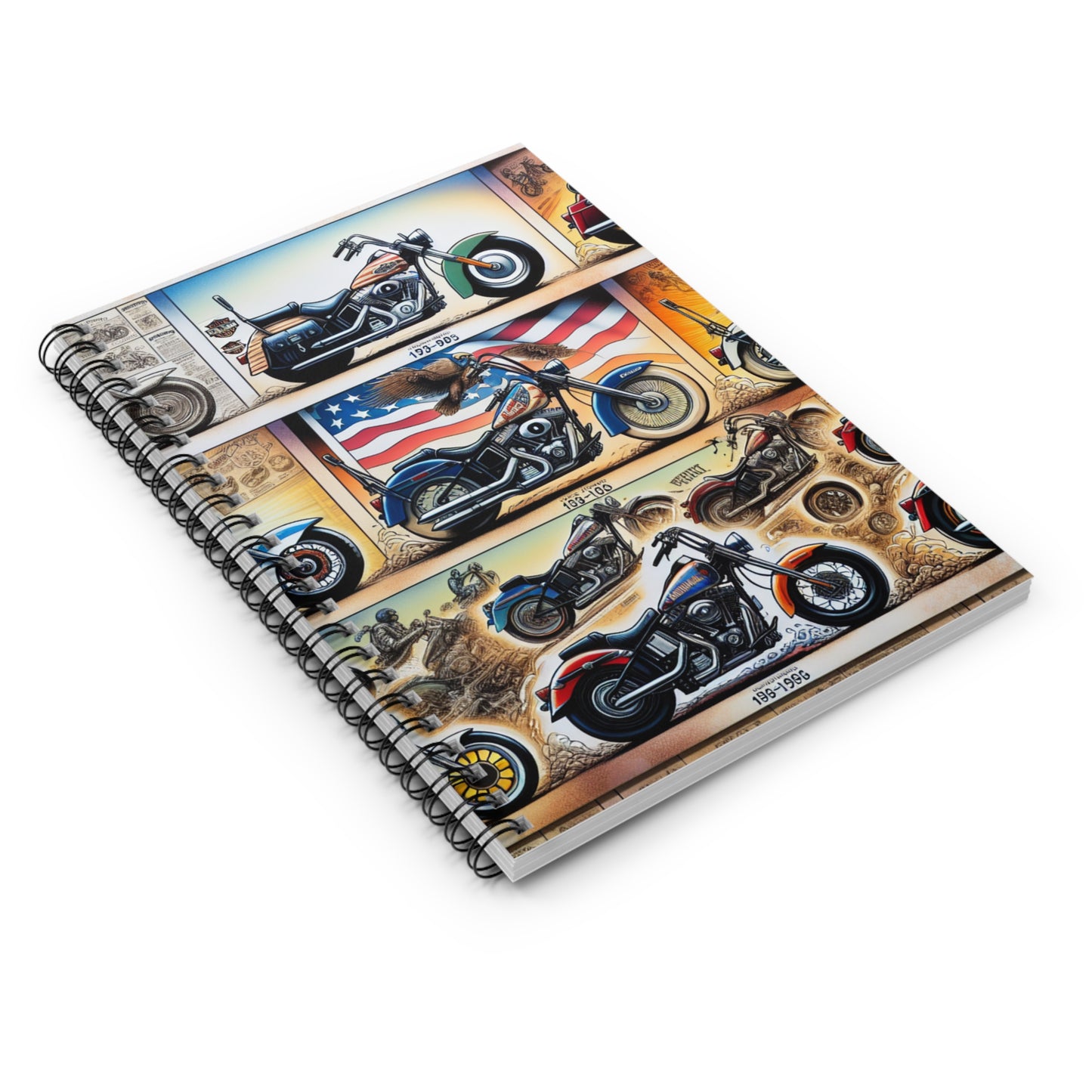 Vintage Motorcycle Spiral Notebook - Ruled Line for Bikers and Enthusiasts