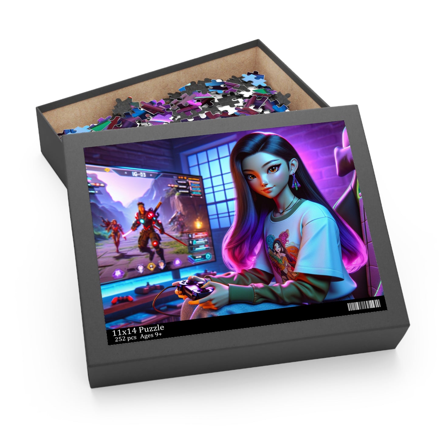 Gamer Girl Puzzle - 120, 252, 500-Piece | Retro Gamer Girl Art