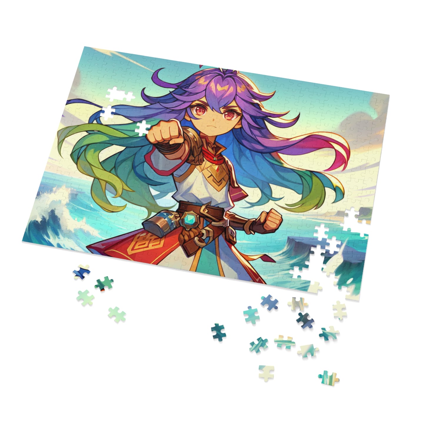 Gamer Girl Adventure-Themed Jigsaw Puzzle with Tin - Colorful Hero Design