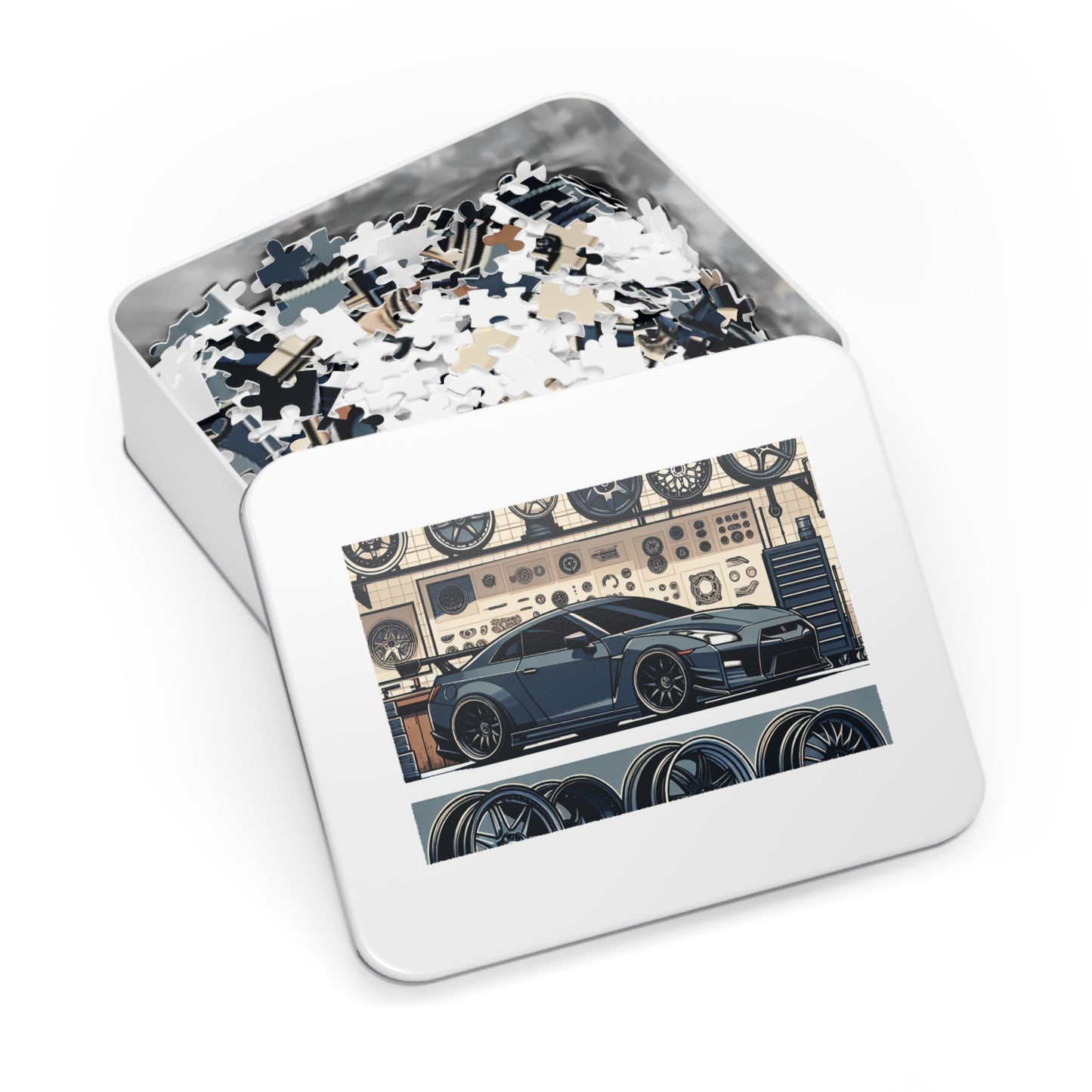 Automotive Enthusiast Jigsaw Puzzle with Tin - Perfect Gift for Car Lovers
