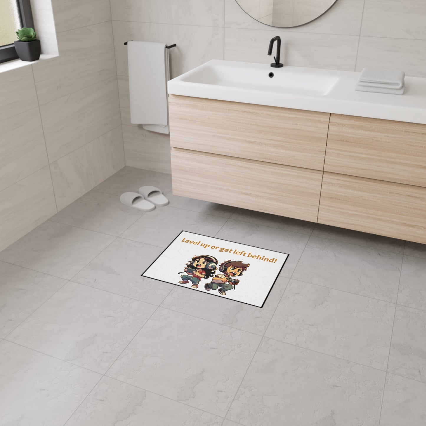 Gaming Floor Mat - 'Level Up or Get Left Behind!'
