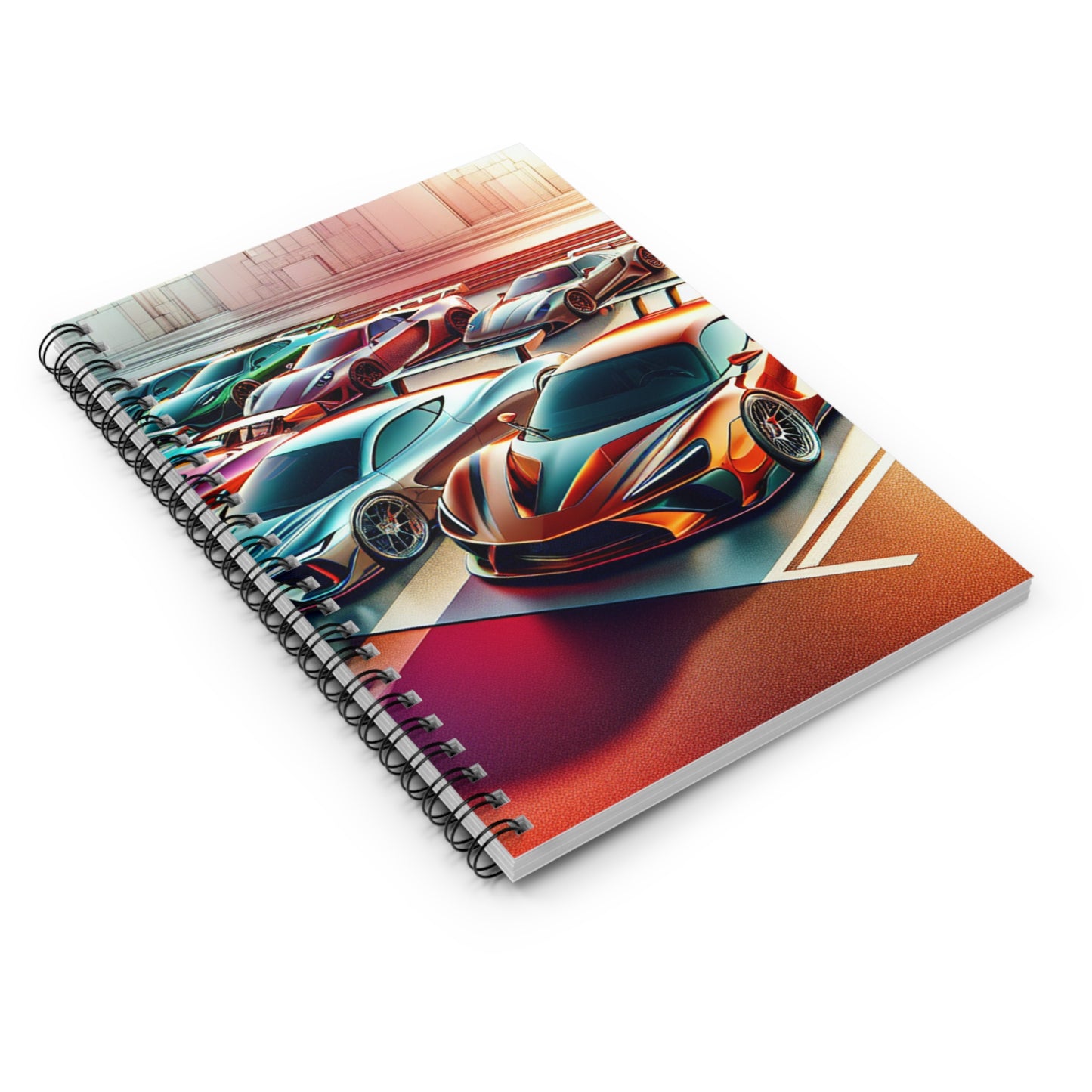 Racing Spirit Spiral Notebook - Ruled Lines for Car Enthusiasts