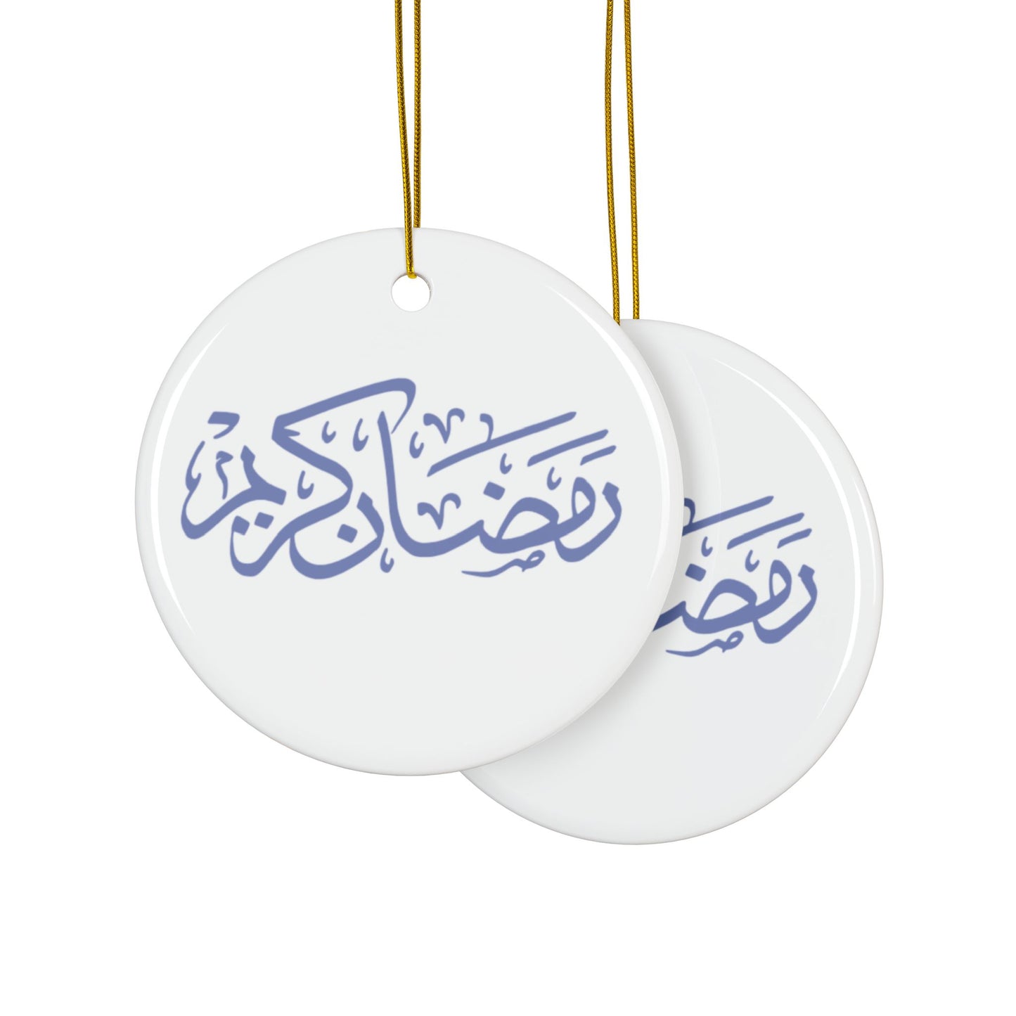 Ramadan Ceramic Ornaments - 2-Sided Decorative Hanging Décor for Celebrations
