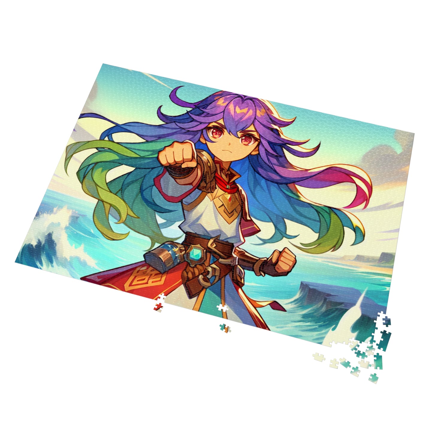 Gamer Girl Adventure-Themed Jigsaw Puzzle with Tin - Colorful Hero Design