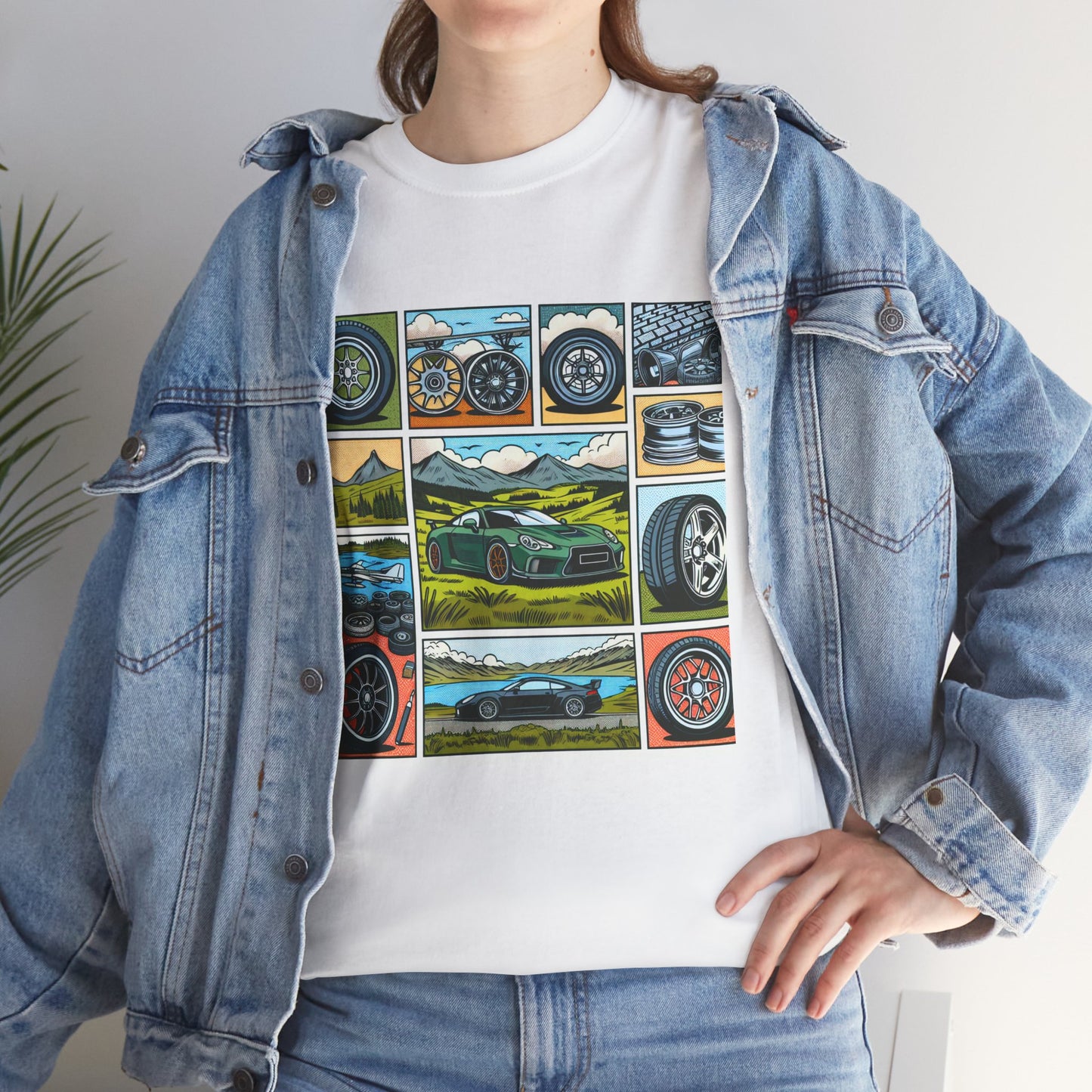 Retro Car Lover Unisex Heavy Cotton Tee for Car Enthusiasts