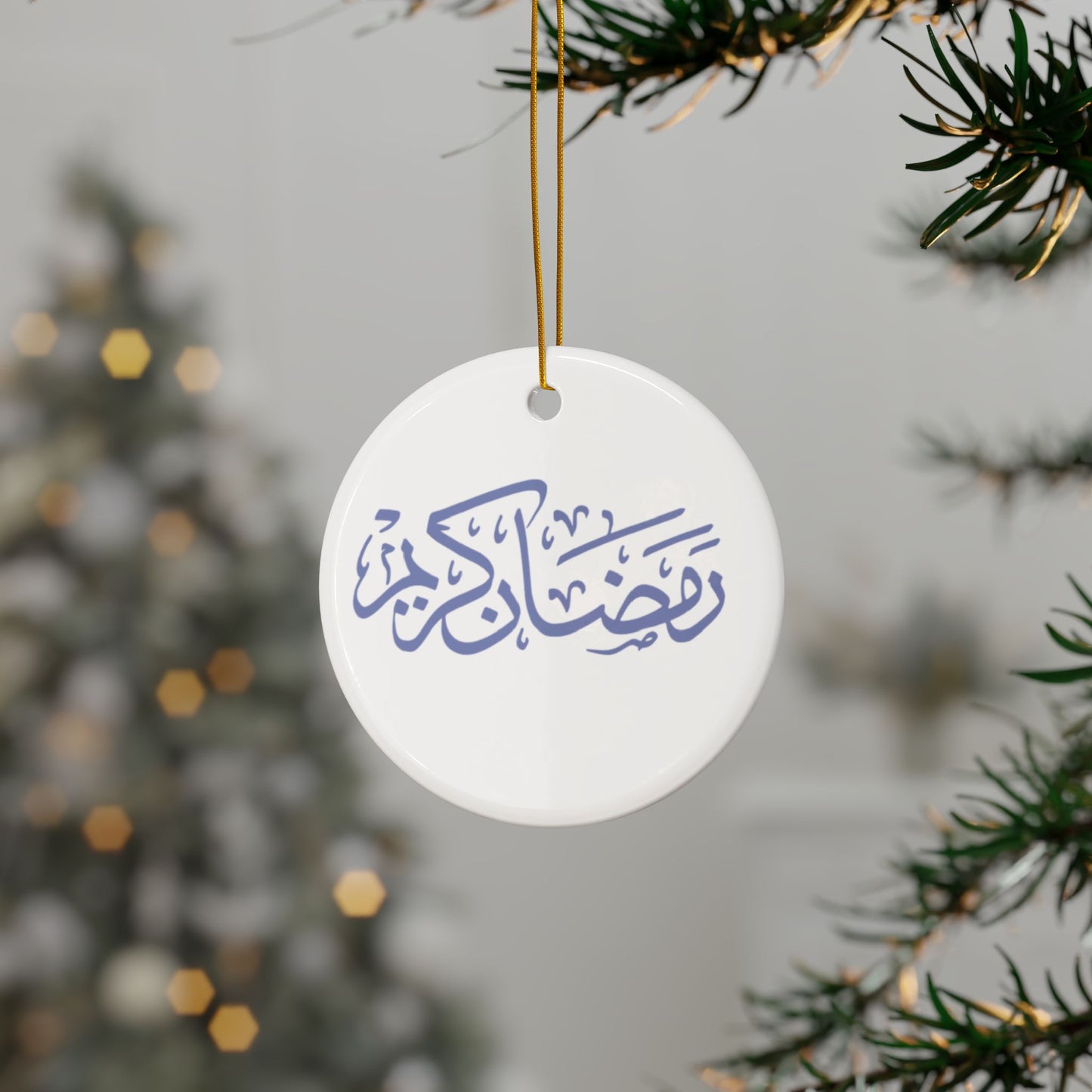 Ramadan Ceramic Ornaments - 2-Sided Decorative Hanging Décor for Celebrations