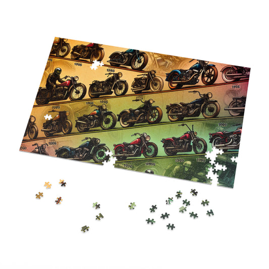 Motorcycle History Jigsaw Puzzle with Collector's Tin - Perfect Gift for Bikers and Puzzle Lovers