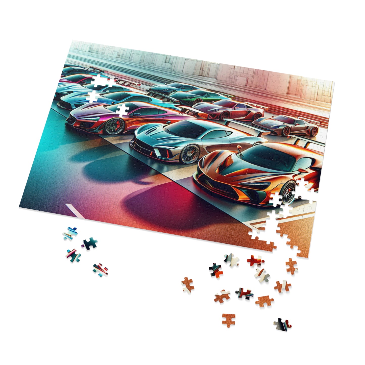 Luxury Sports Car Jigsaw Puzzle with Tin