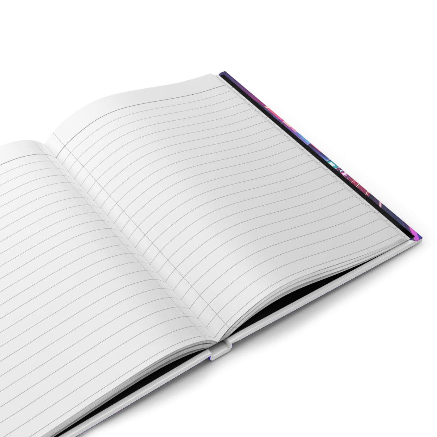 Retro Futuristic Hardcover Journal - Neon Skyline Design
