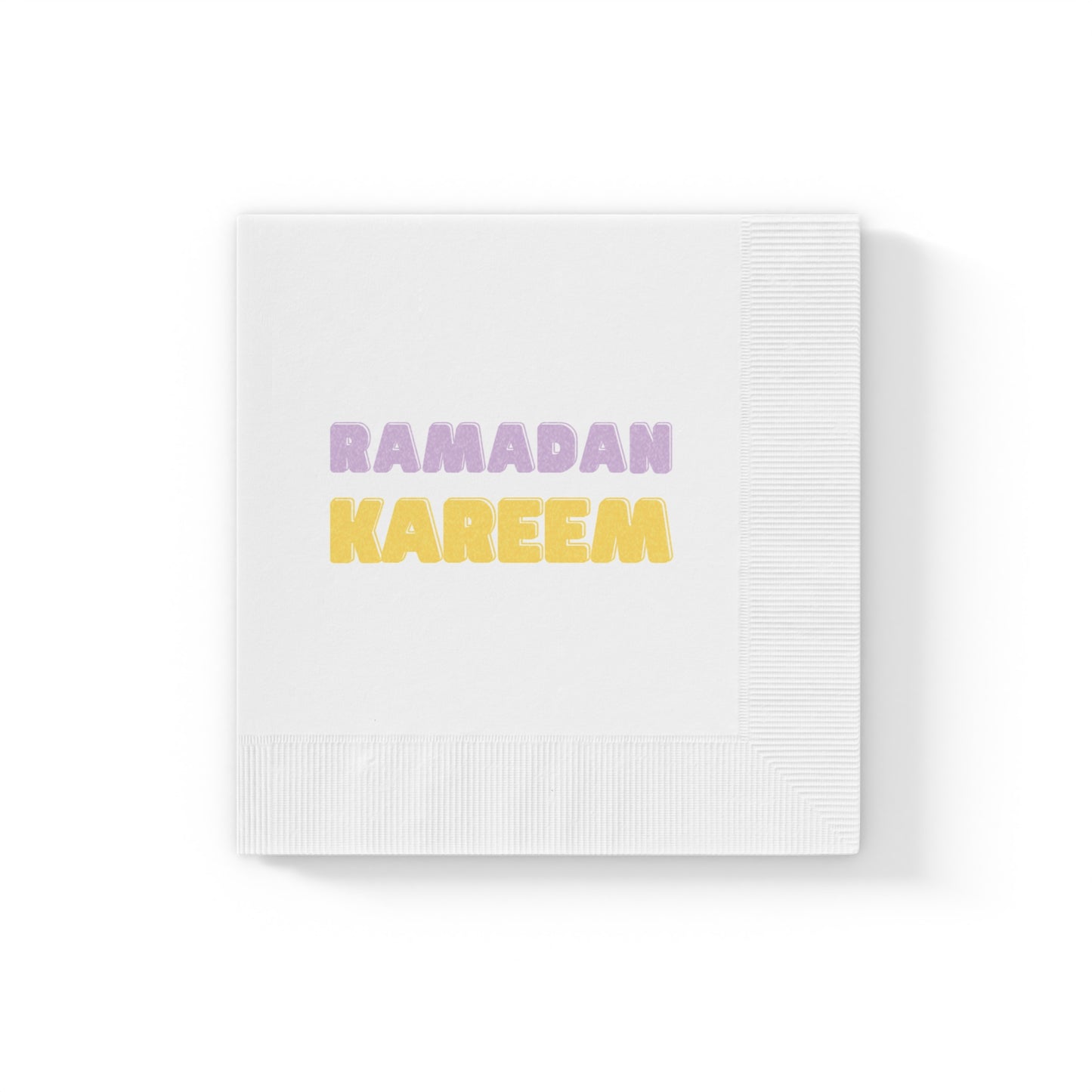 Ramadan Kareem Coined Napkins - Elegant White Napkins for Celebrations