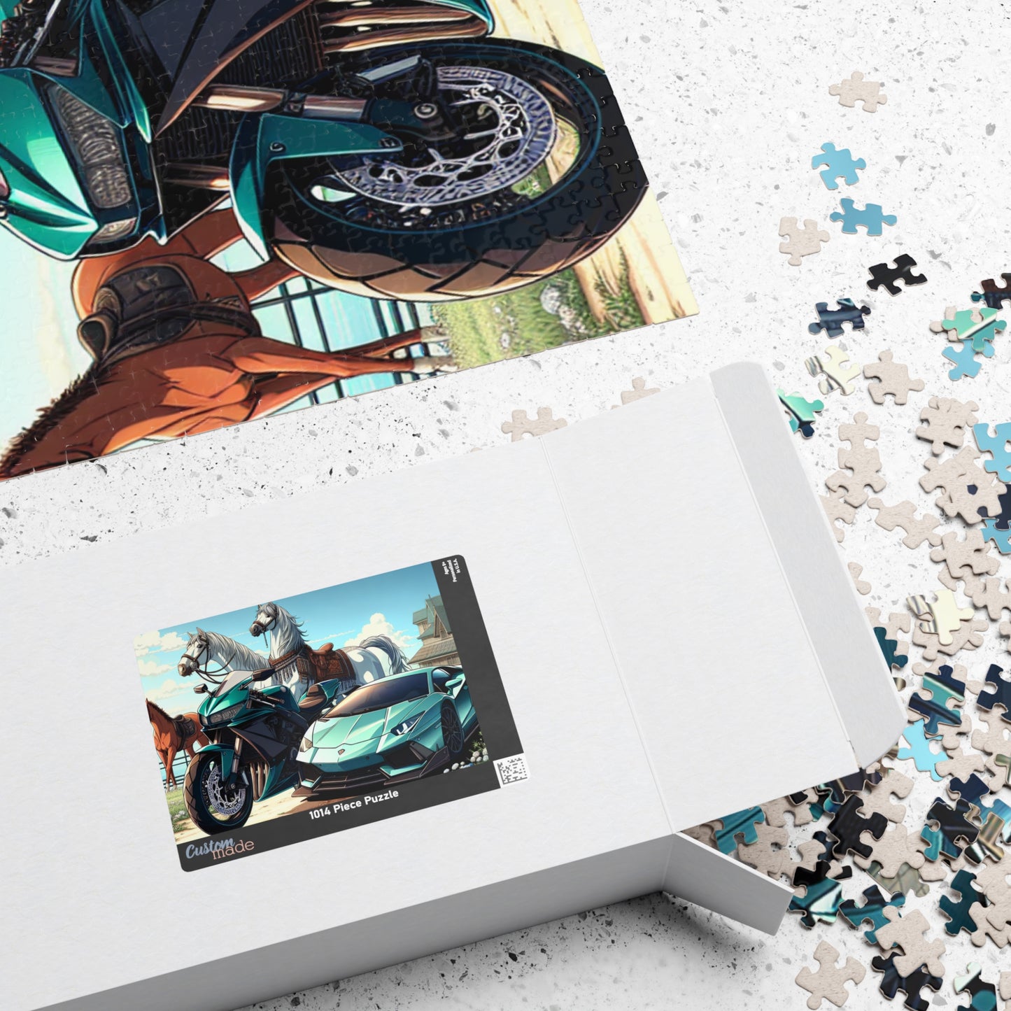 Luxury Sports Car & Horses Puzzle