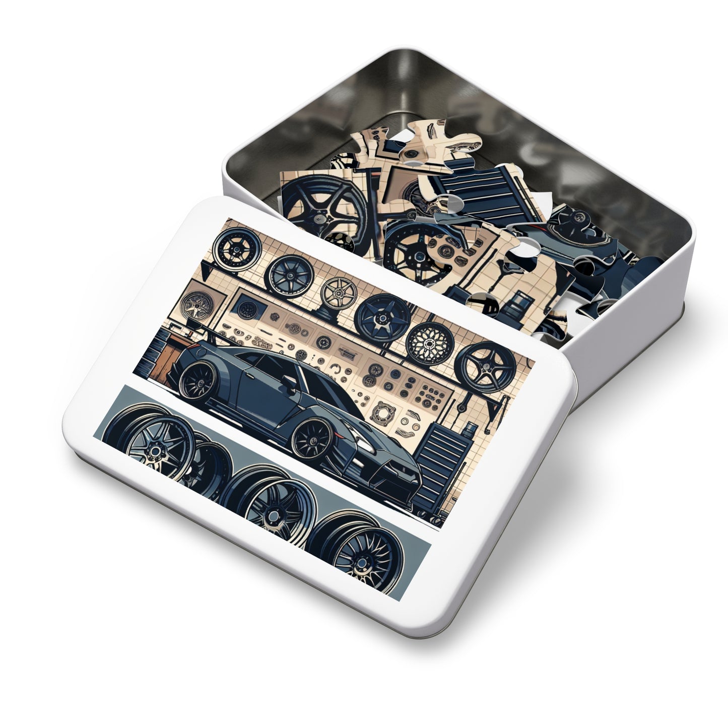 Automotive Enthusiast Jigsaw Puzzle with Tin - Perfect Gift for Car Lovers