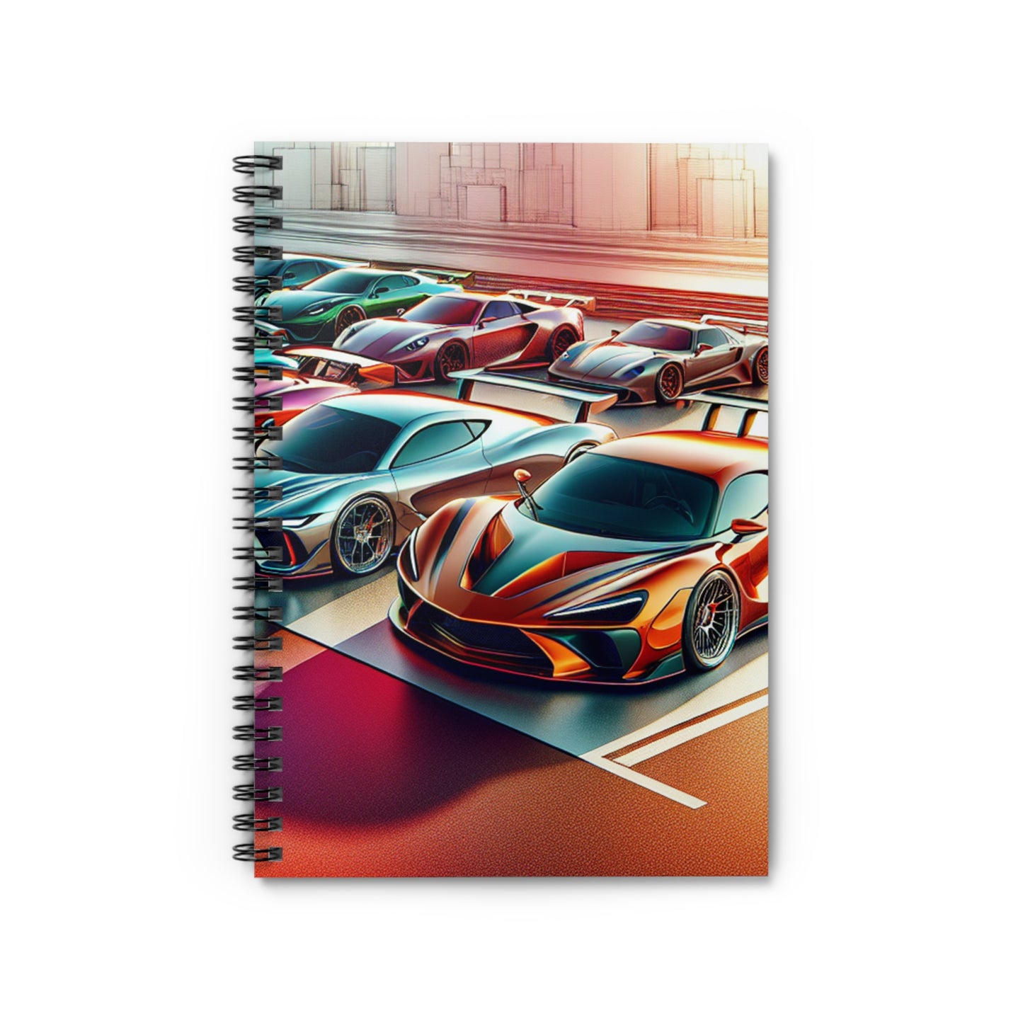 Racing Spirit Spiral Notebook - Ruled Lines for Car Enthusiasts