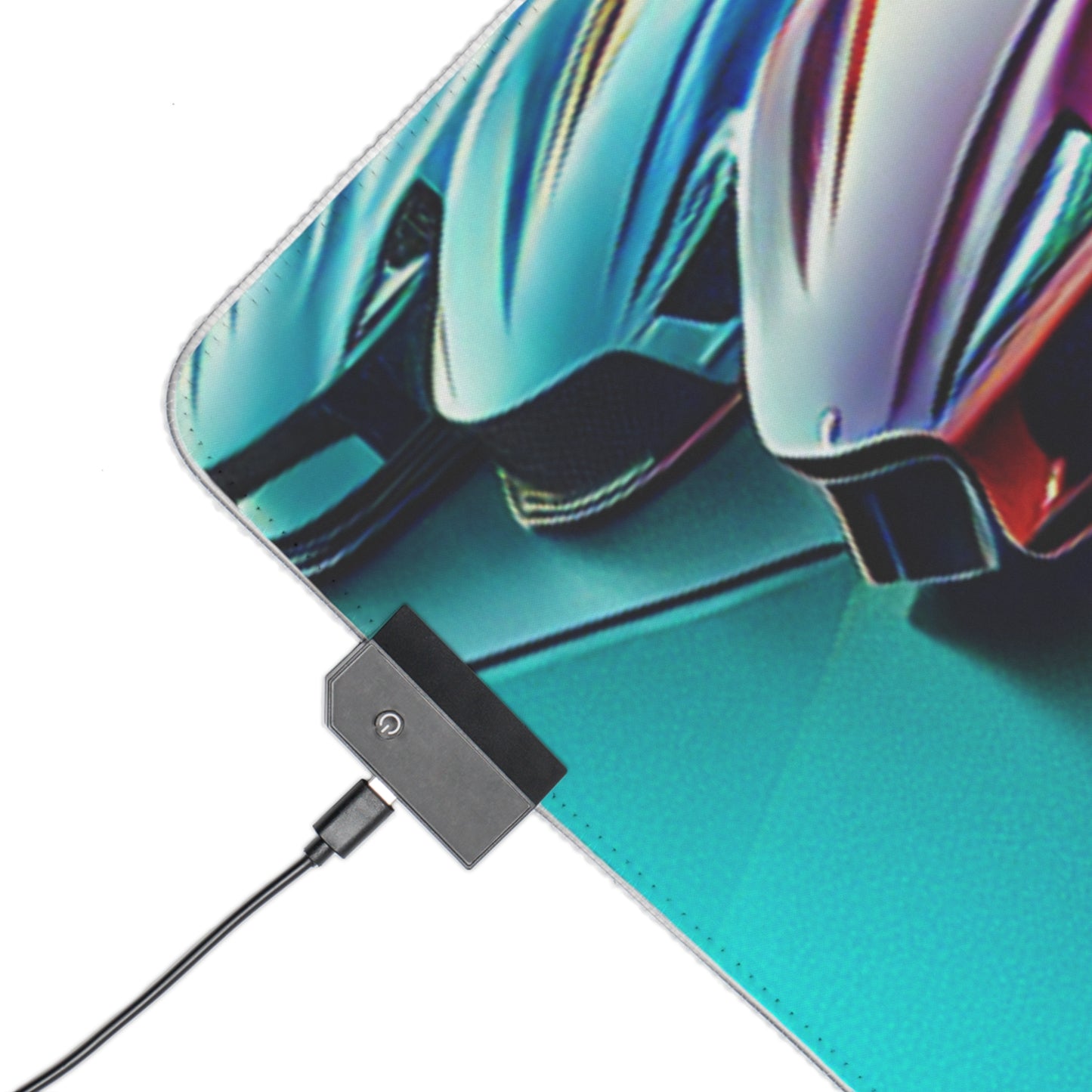 LED Racing Cars Gaming Mouse Pad - Illuminated Desk Accessory for Gamers