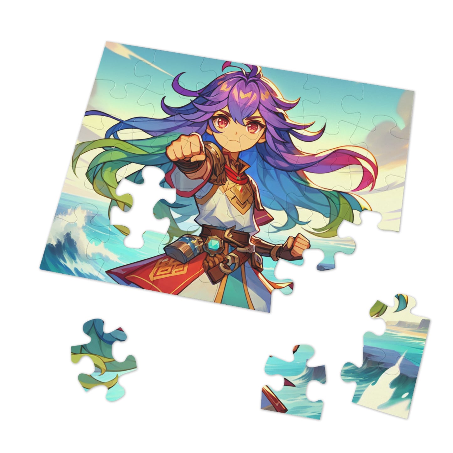 Gamer Girl Adventure-Themed Jigsaw Puzzle with Tin - Colorful Hero Design