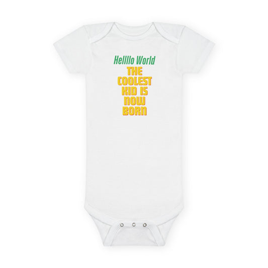 Coolest Kid Baby Onesie - Hello World Unisex Infant Bodysuit