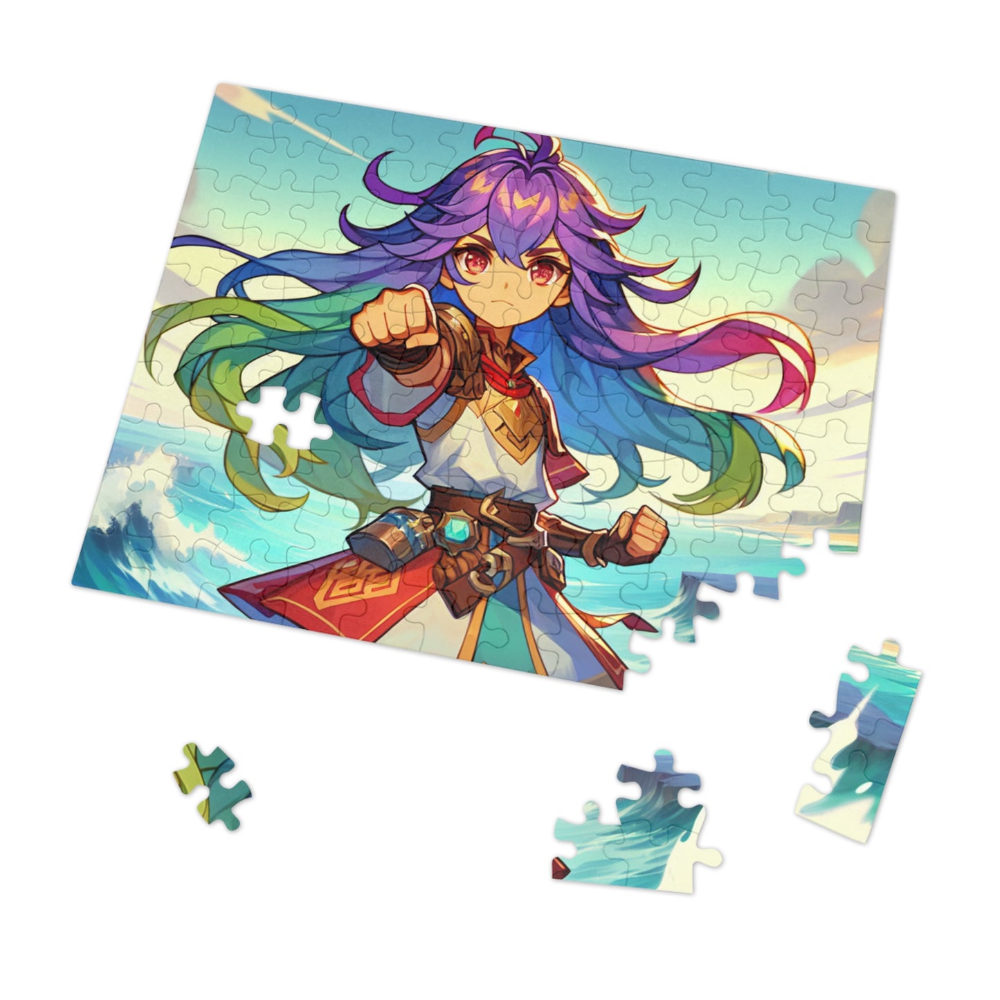 Gamer Girl Adventure-Themed Jigsaw Puzzle with Tin - Colorful Hero Design