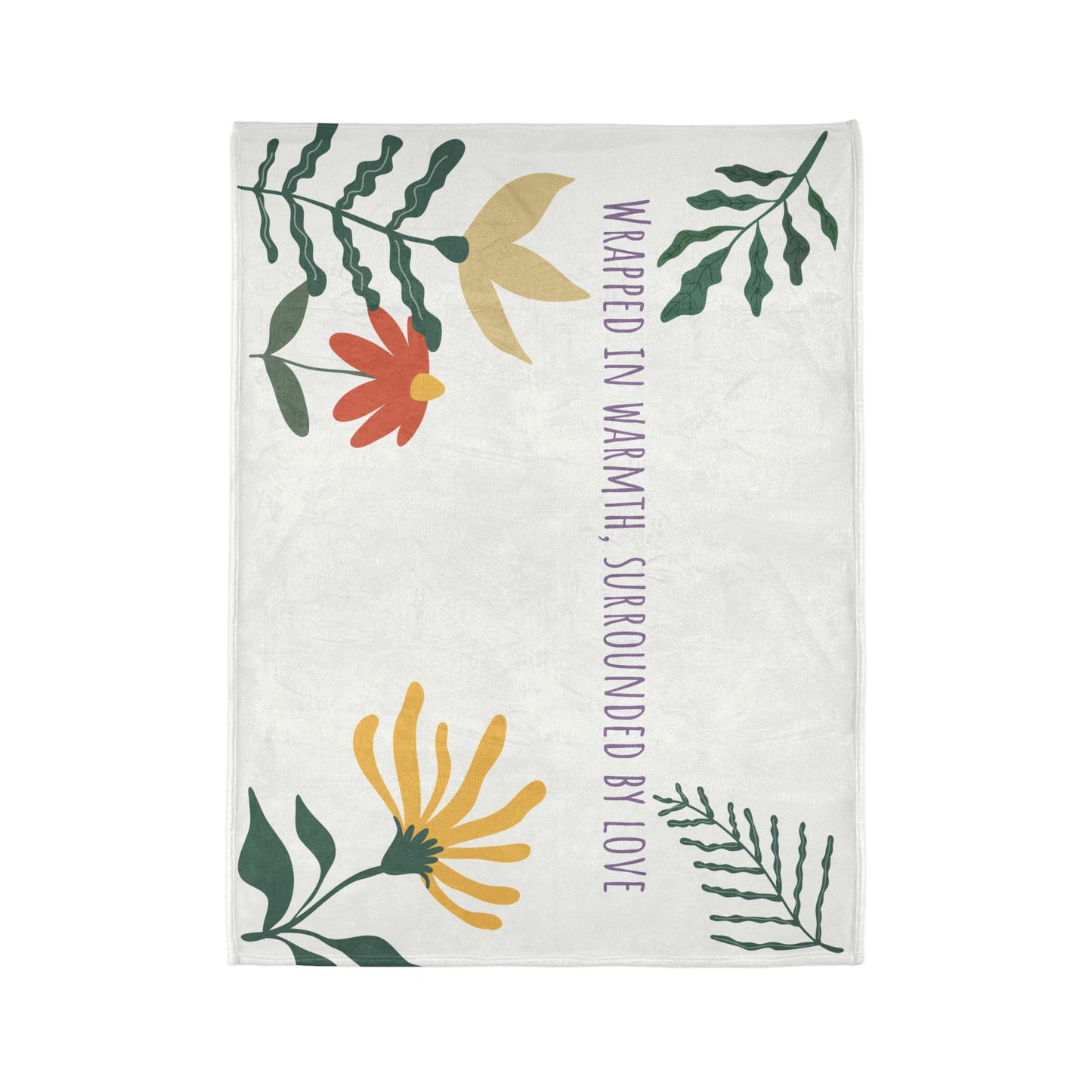 60" Wrapped in Warmth Floral Blanket - Cozy Polyester Throw for Love and Comfort