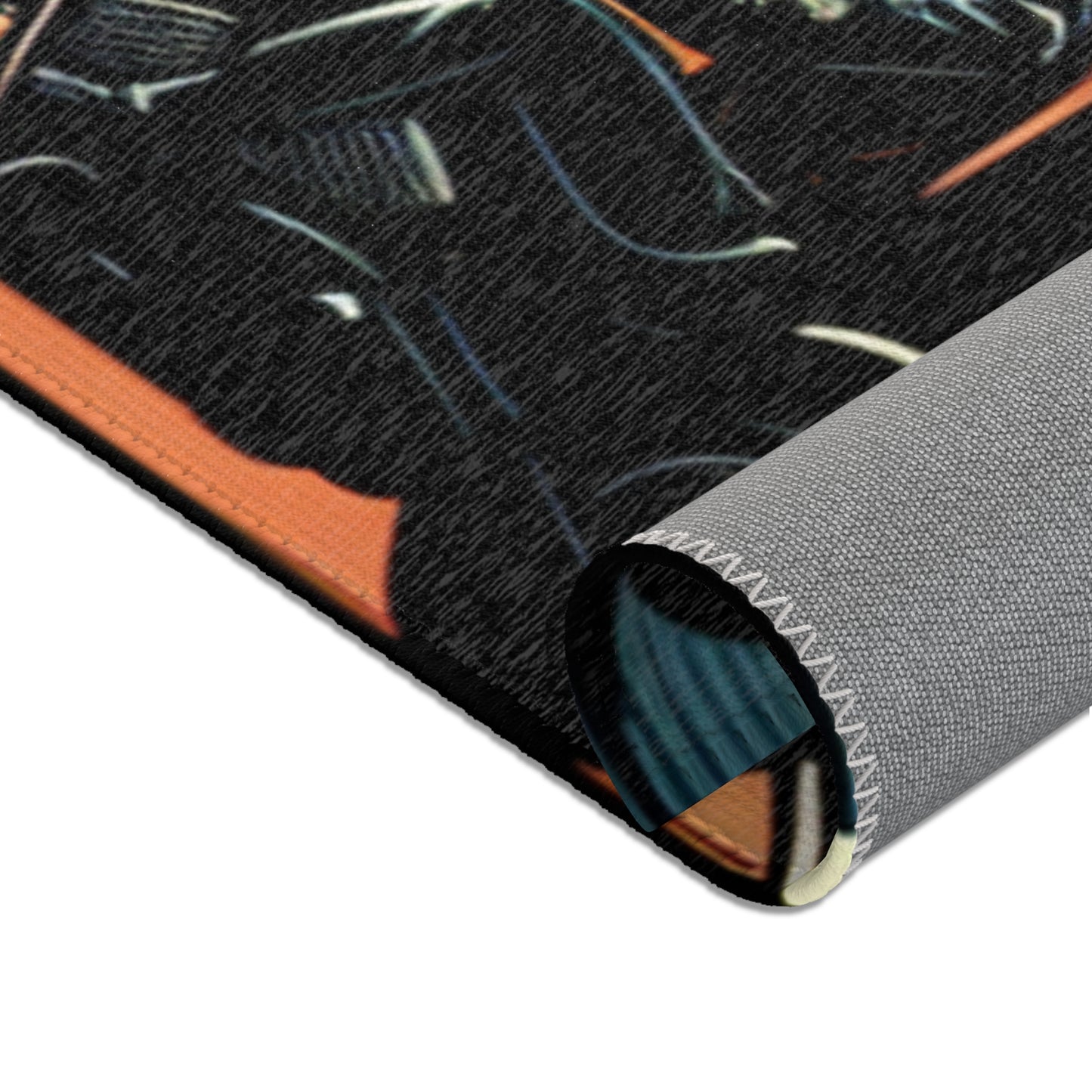 Retro Bike Area Rug - Motorcycle Design
