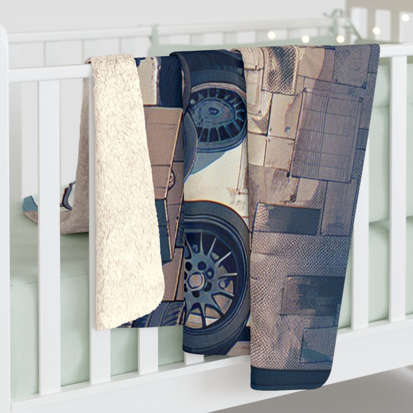 Car Lover's Sherpa Fleece Blanket - Cozy Automotive Décor for Gearheads