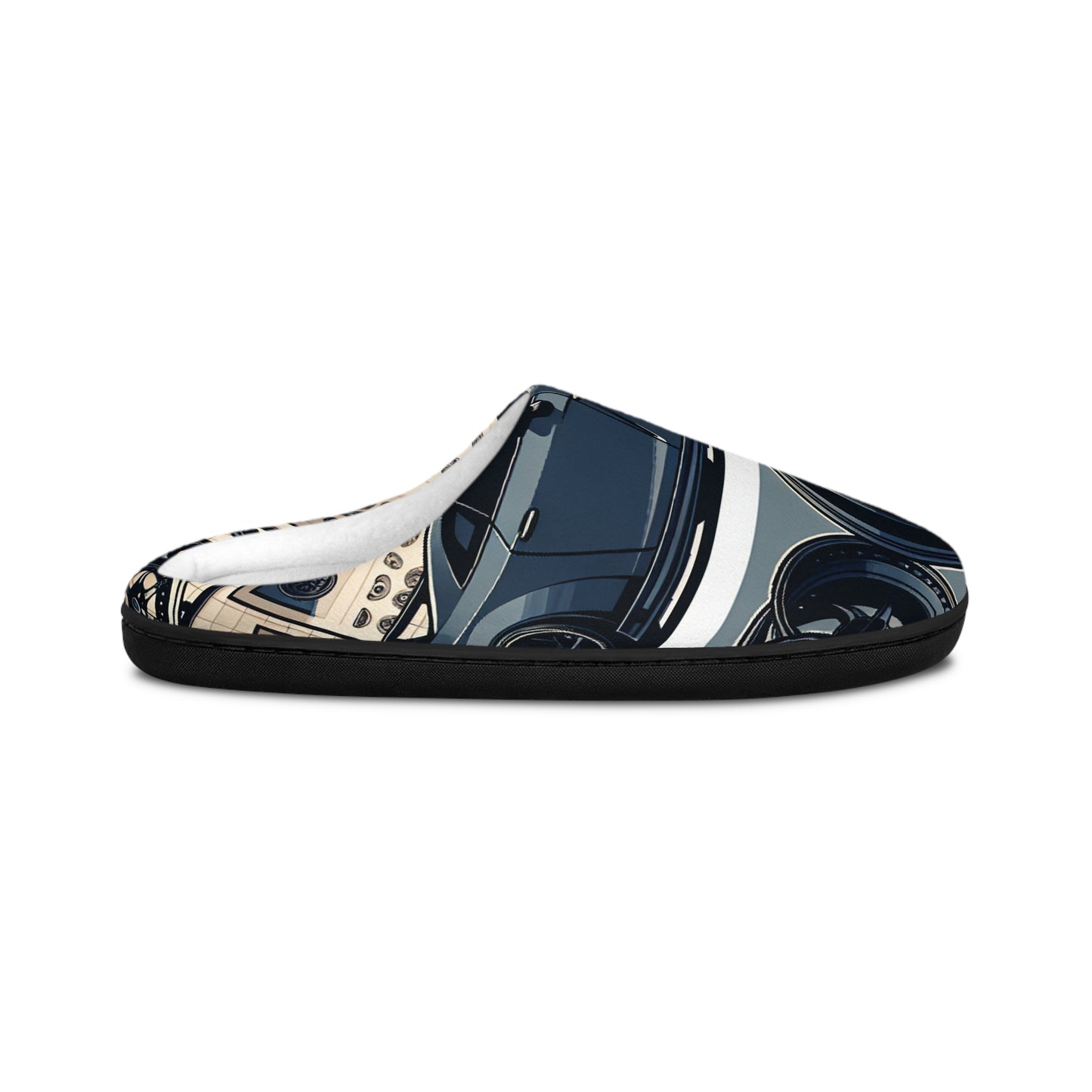 Custom Car Enthusiast Men's Indoor Slippers - Cozy Automotive Design