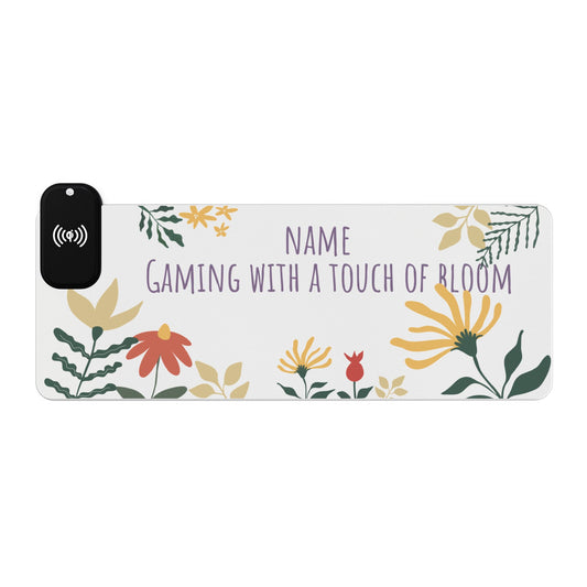 Gaming Mouse Pad with Wireless Charging - Perfect for Gamers and Tech Enthusiasts - Floral Bloom