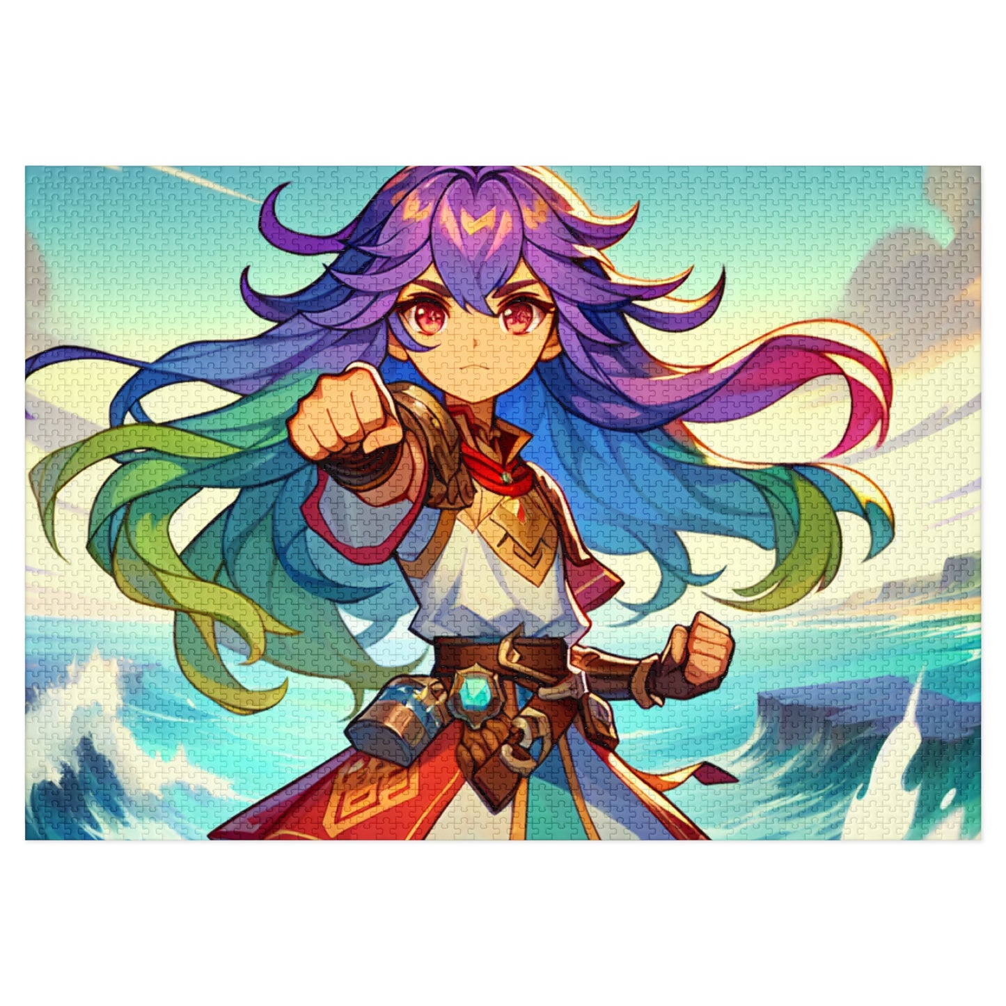 Gamer Girl Adventure-Themed Jigsaw Puzzle with Tin - Colorful Hero Design