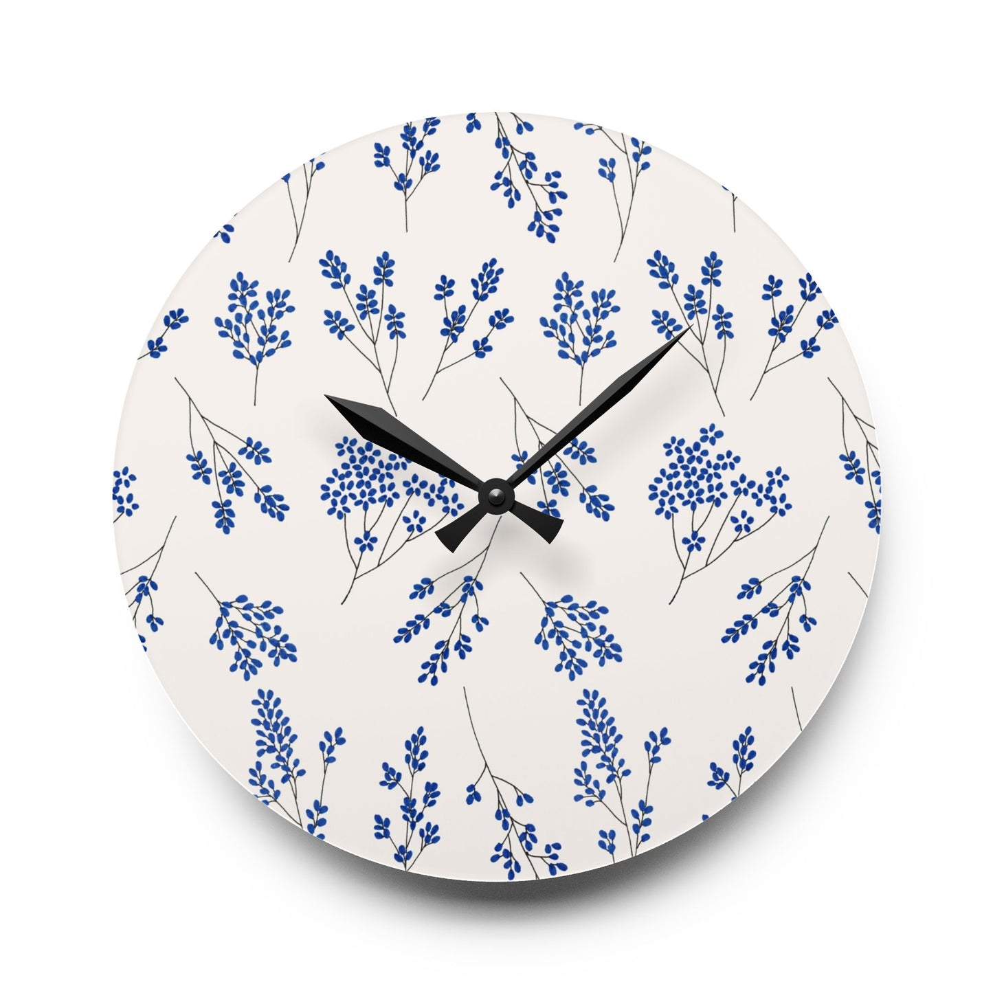 Floral Acrylic Wall Clock - Elegant Home Decor for Timeless Style