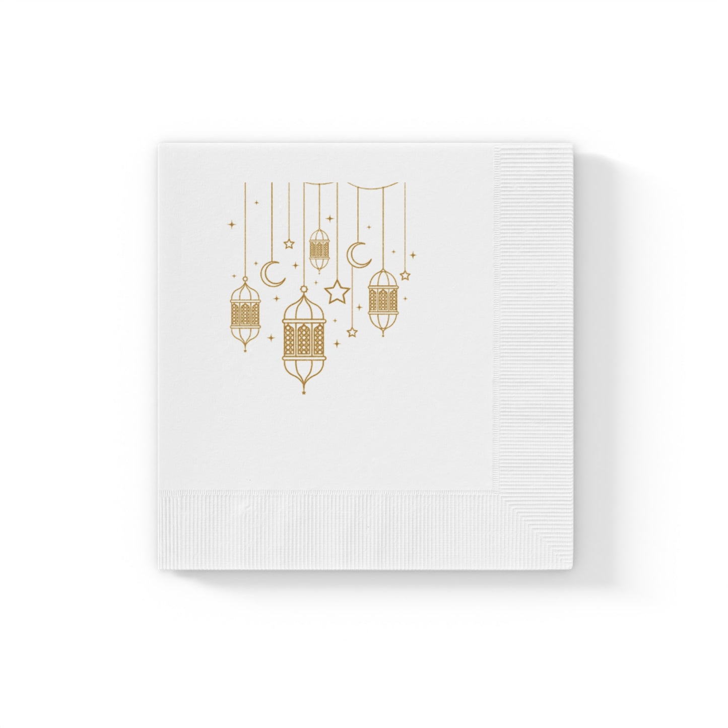 Elegant Gold Lantern Napkins for Ramadan and Eid Celebrations