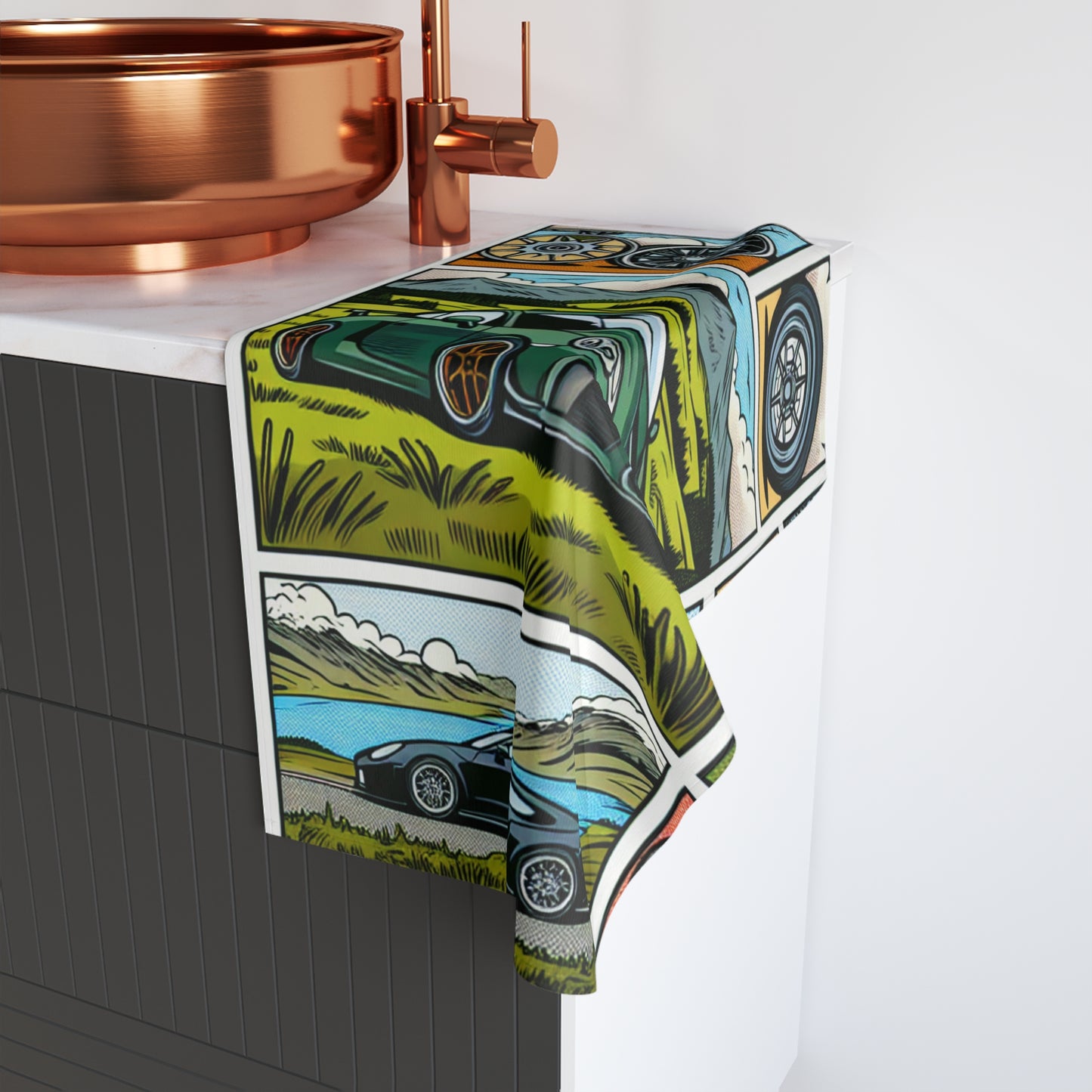 Automotive Adventure Hand Towel - Perfect for Car Enthusiasts