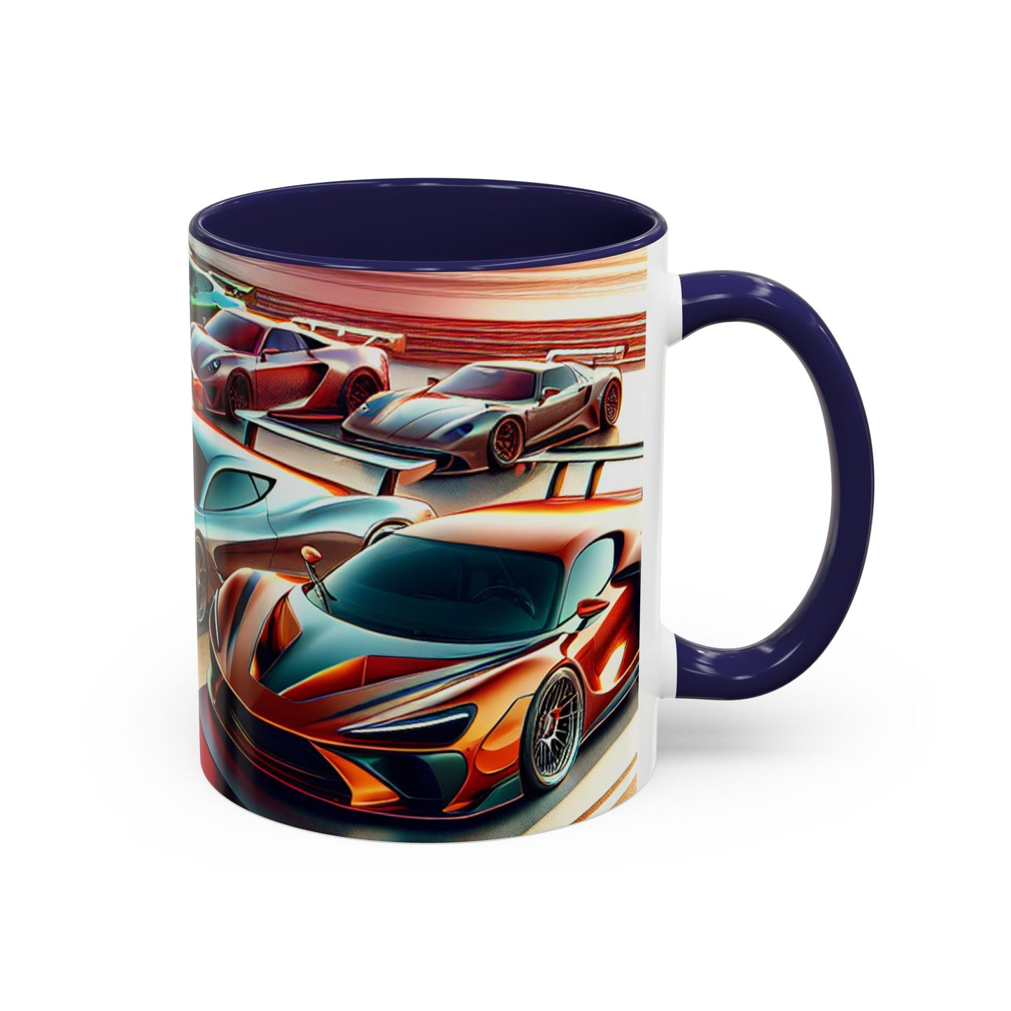Racing Passion Accent Coffee Mug - Perfect Gift for Car Enthusiasts