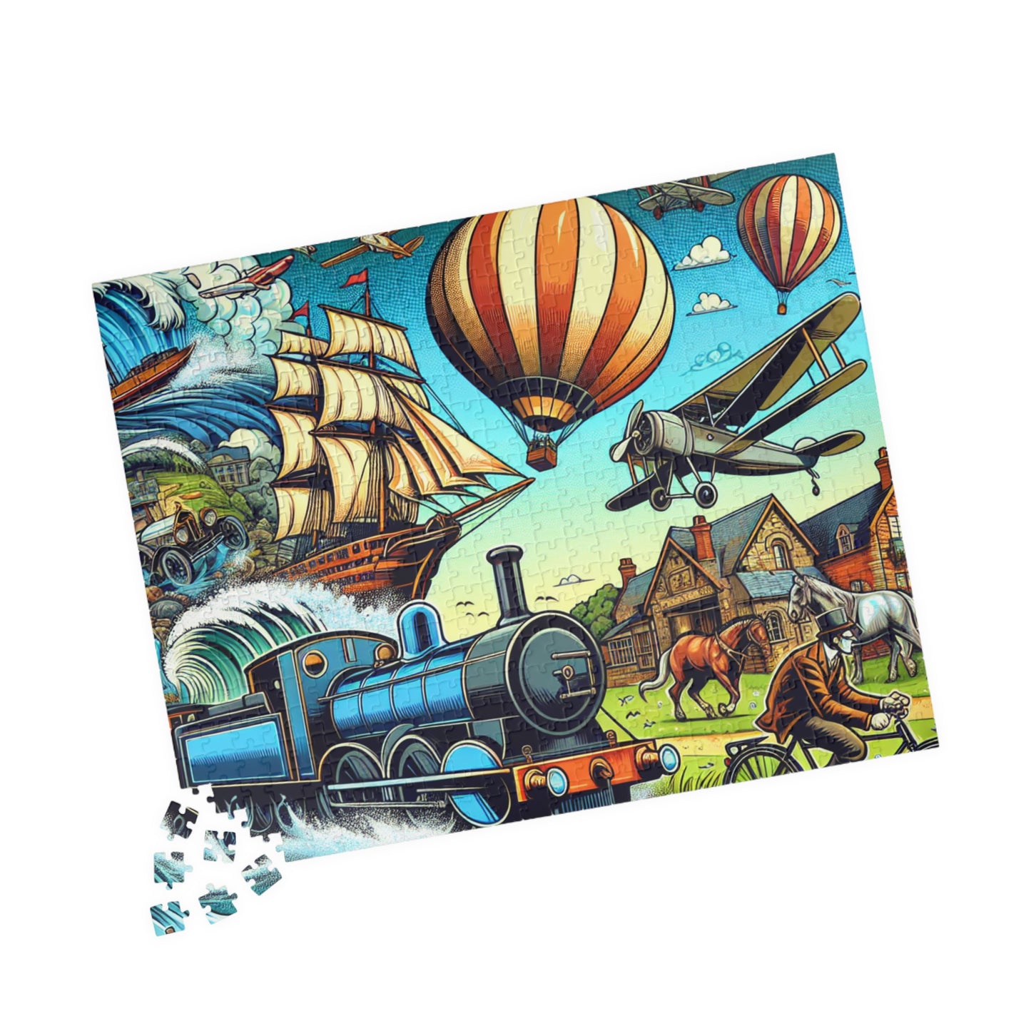 Adventure-Themed Puzzle (110, 252, 520-piece) - Vintage Travel Experience