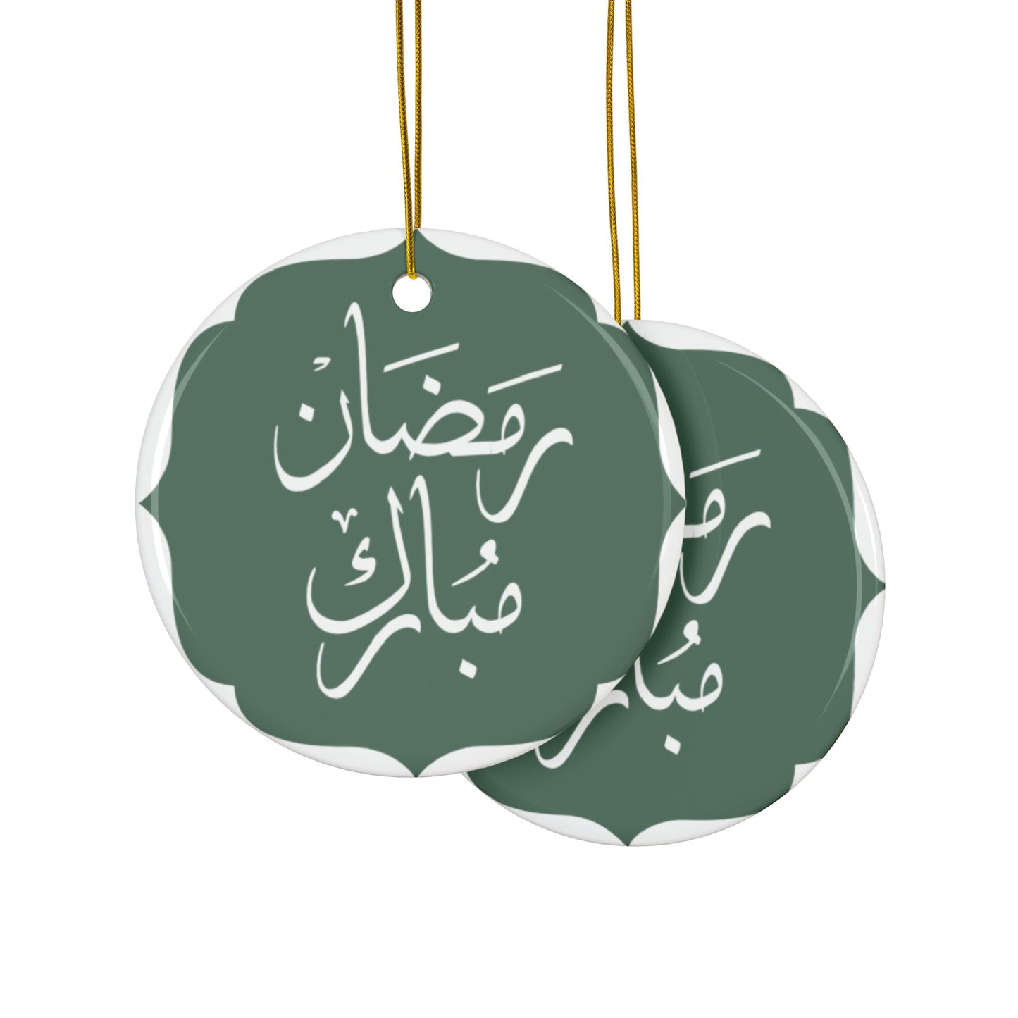 Ramadan Mubarak Ceramic Ornaments - Festive 2-Sided Holiday Décor (1-10 pcs)