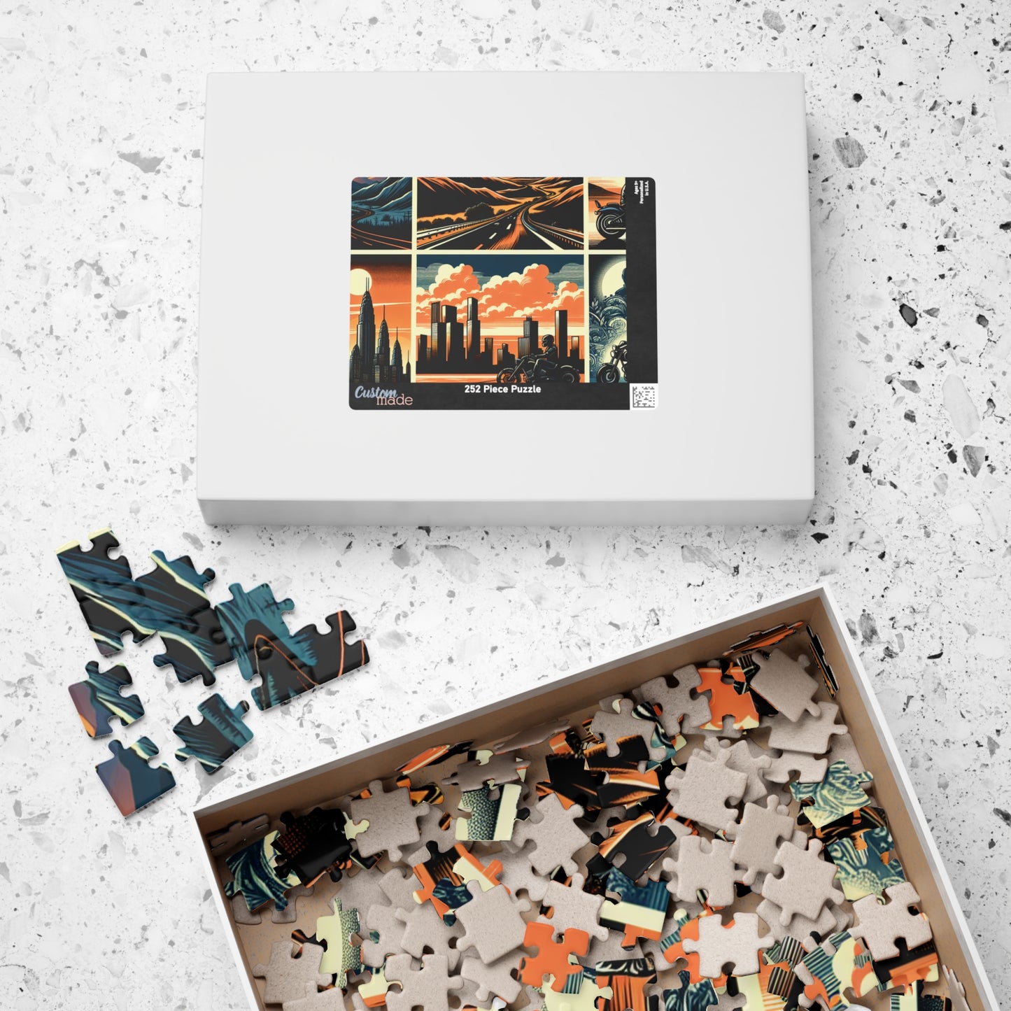 Retro Bike Puzzle (110, 252, 520-piece) - Scenic Motorcycle Journey