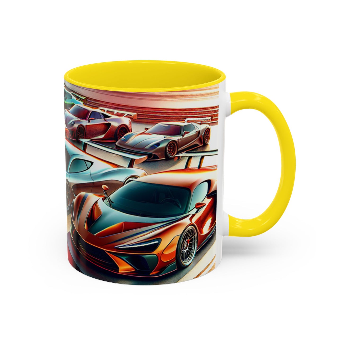 Racing Passion Accent Coffee Mug - Perfect Gift for Car Enthusiasts