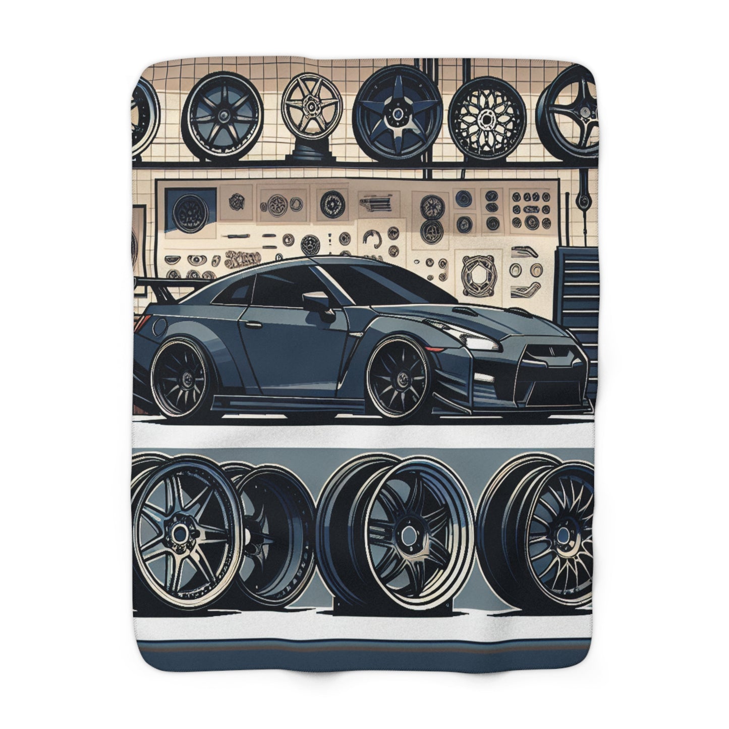 Automotive-Inspired Sherpa Fleece Blanket - Perfect for Car Enthusiasts