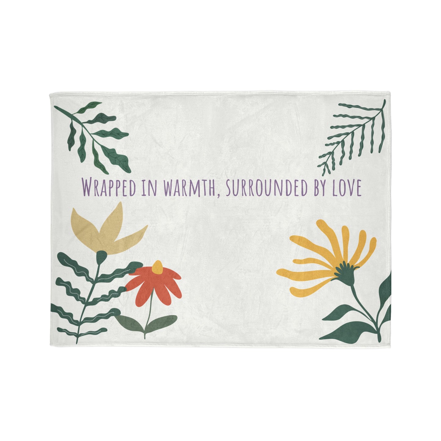 60" Wrapped in Warmth Floral Blanket - Cozy Polyester Throw for Love and Comfort